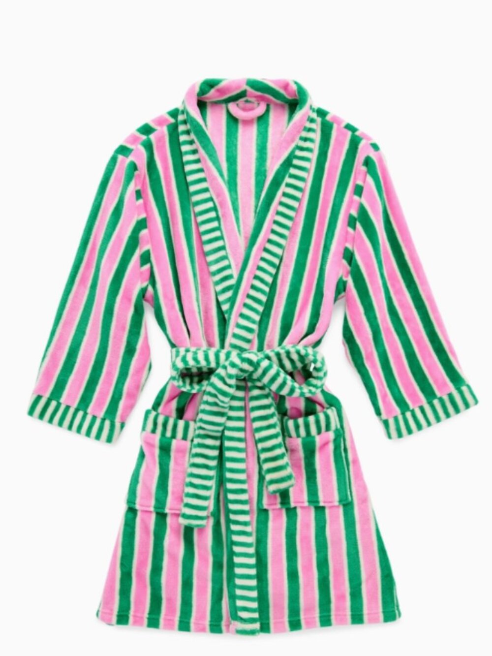 Pink and Green Striped Robe